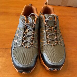 Columbia Waterproof Outdry Trail Hiking Shoes BM1901-383 Men's 10.5 Gray Orange